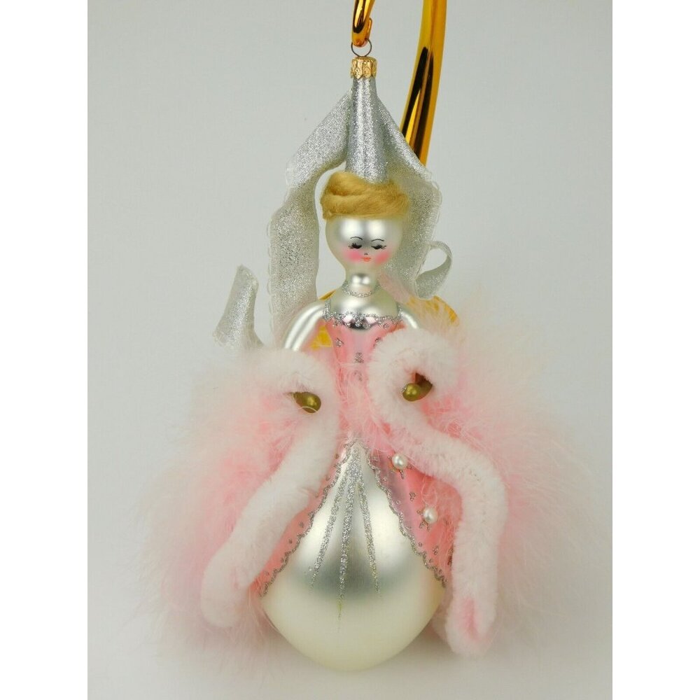 Radko 1997 Christmas *Maidens Fair & Bright" Glass Ornament Pink EXCELLENT COND!